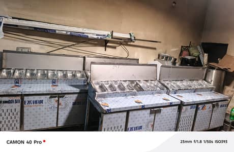 under counter chiller stainless steel sandwich prep table salad bar