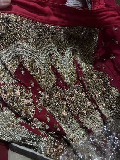 Bridal chiffon hand made embroidery dress