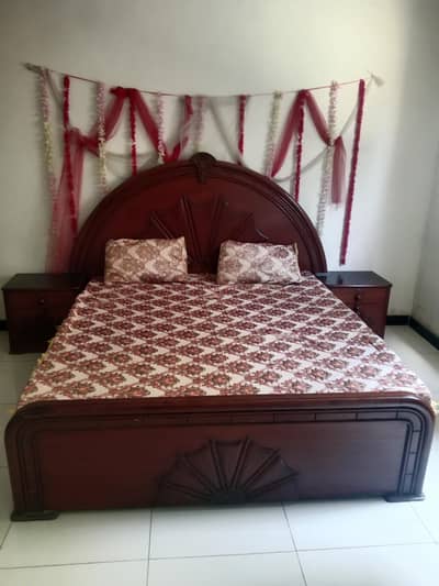 bed with spring mattress