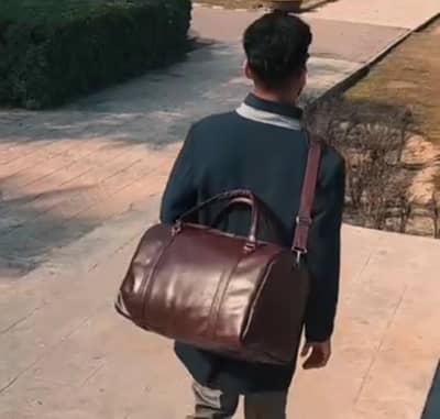 HIGH QUALITY Leather Travel Duffle & Gym Bag with Shoe Compartment