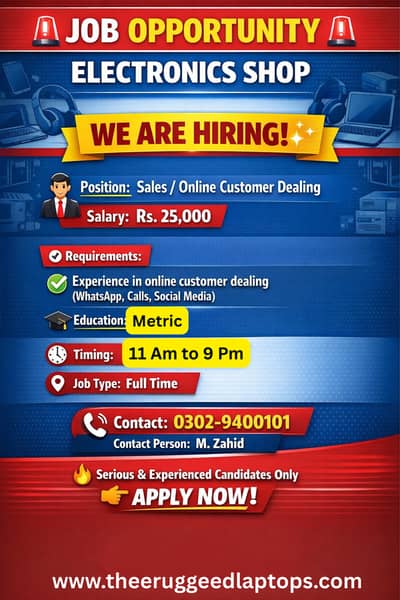 Need a person who who deal online customers of Electronics