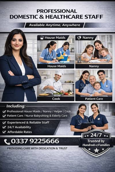 We Provide All Domestic Staff House Maids Babysitters Nanny Cooks Chef