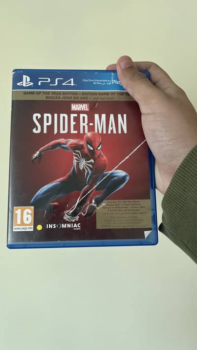 Marvel Spiderman Game of the year Edition ps4 game cd disk