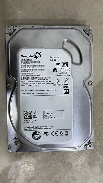Original Seagate Barracuda 250GB HDD available for sale.