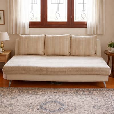 Beige 3-Seater Sofa – Good Condition