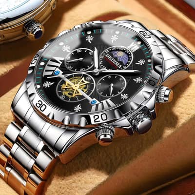 “Detima Gold Luxury – Premium Quartz Chronograph for Modern Gentlemen