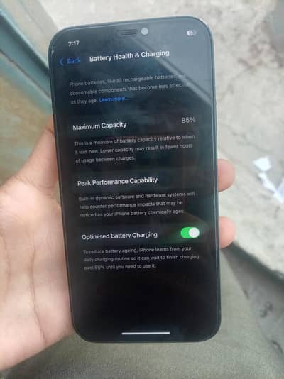 I phone 12 one hand simple use battery health 85