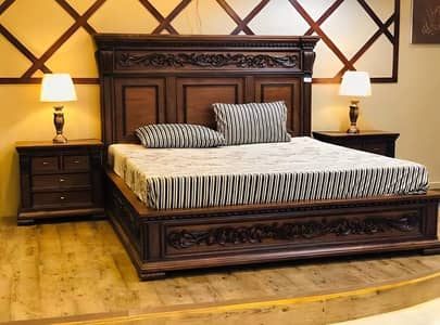Double bed/king size bed/dressing table/bed set/Poshish bed/furniture