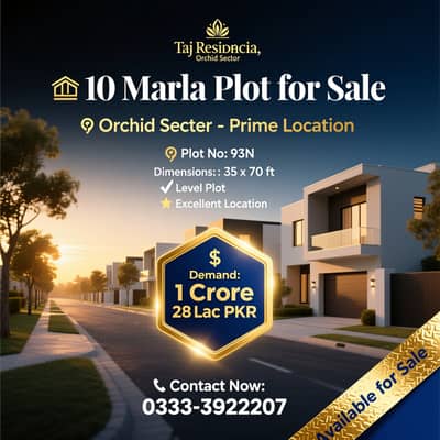 10 Marla Plot Located on Very Good Location is available for Sale