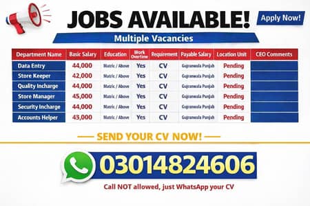 Jobs Available