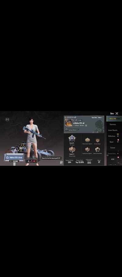 PUBG glacier I'd for sale 56 lvl or exchange with anything