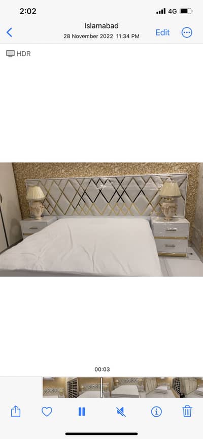  "Elegant Gold‑Accent Bed Design"  