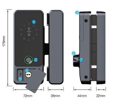 Biometric Smart Door lock handle face finger mobile MAIN gate electric