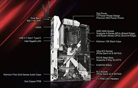 ASRock X370 MotherBoard & XFX 750W Power Supply Gold