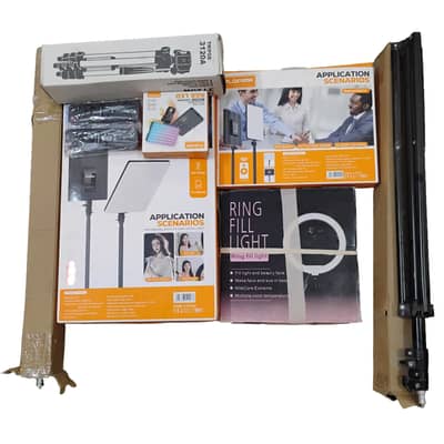 LED Ring Fill Light Complete Setup with Stand & Remotes – Urgent Sale