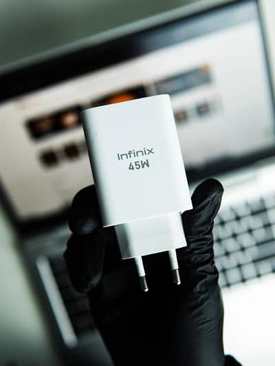 Infinix original box plugged 45watt charger with cable