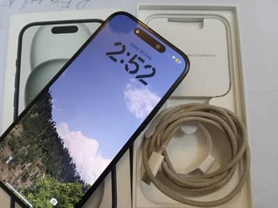 iPhone 15 -F Unlock -100 Battery -5 Months Warranty -Box