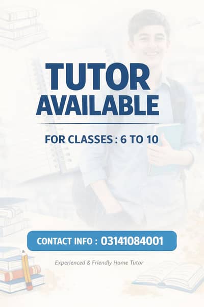 TUTOR AVAILABLE IN NAZIMABAD!!!
