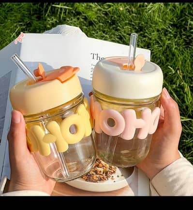 stylish glass Tumblr with straw best for daily use COD available