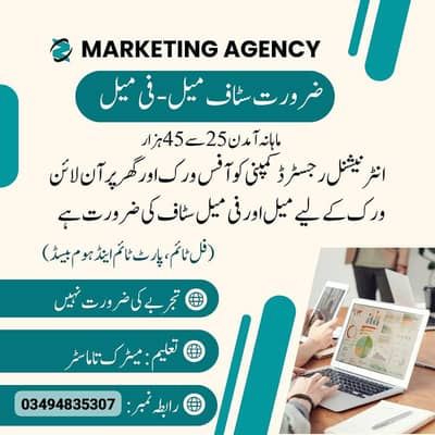 Full time, Part time, Home based online Work