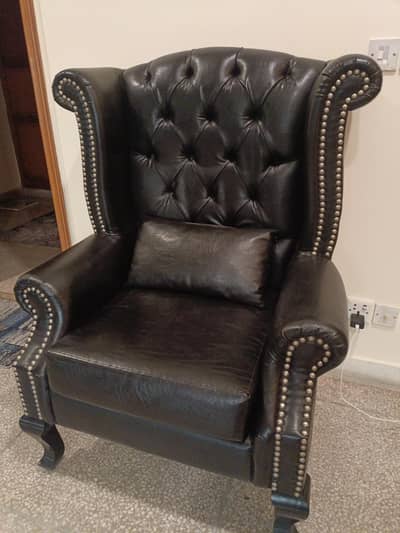 Pure leather study Chair.