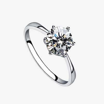 Diamond cut Zircon Silver Ring