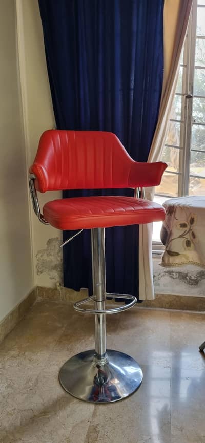 Modern Red Adjustable Bar Stool