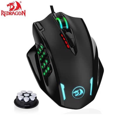 Redragon M908 IMPACT MMO Gaming Mouse, 12400 DPI (Black)