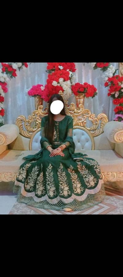 formal frock green for events , weddings , birthdays etc