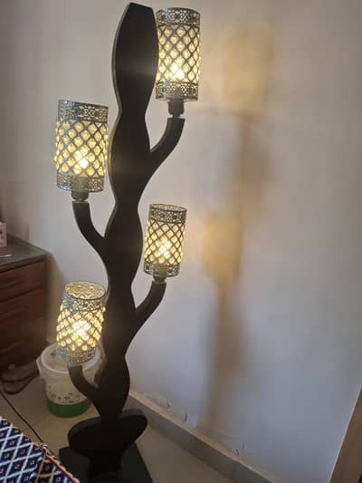 elegant 4-light crystal floor lamp - moroccan style decorative light