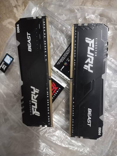 Kingston fury beast rgb ram 16gb 8x2 3200 mhz open box