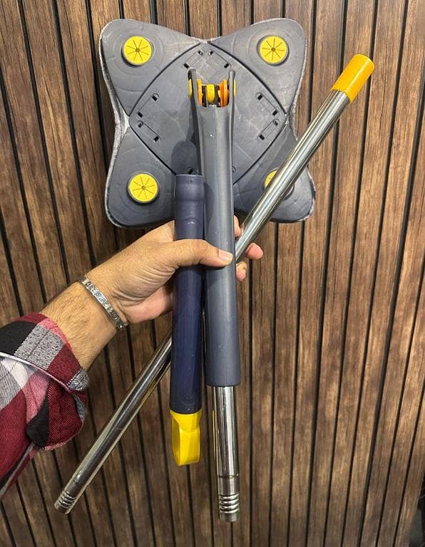 360 Lazy Twist Mop X-type Hand Free Washing Squeezing Extended Self-wringing Microfiber Pad Multi-purpose Household Dusting Tool