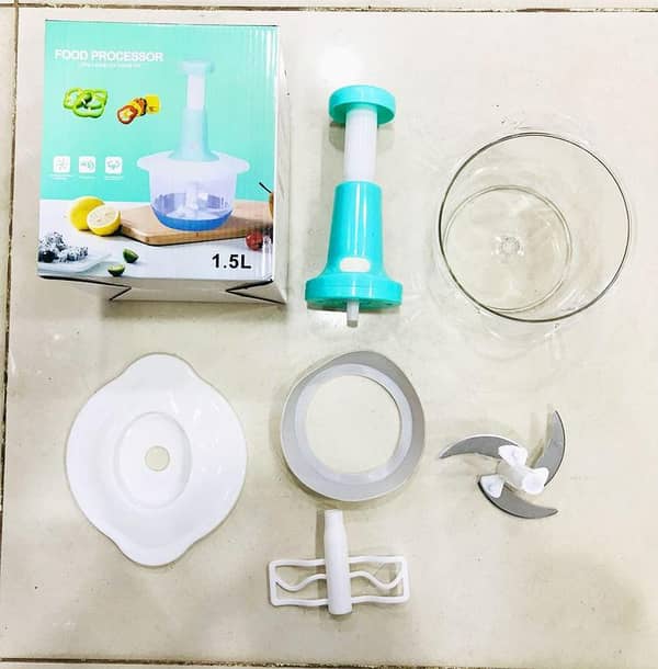 Blade Food Chopper Manual Hand-Press Vegetable Chopper Mixer Cutter