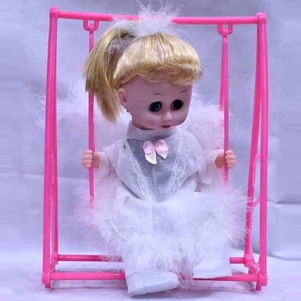 Swing Baby Beautiful Angel Doll with Music and Light Effects Lovely Battery Operated Self Swing Doll (Battery Not Included)