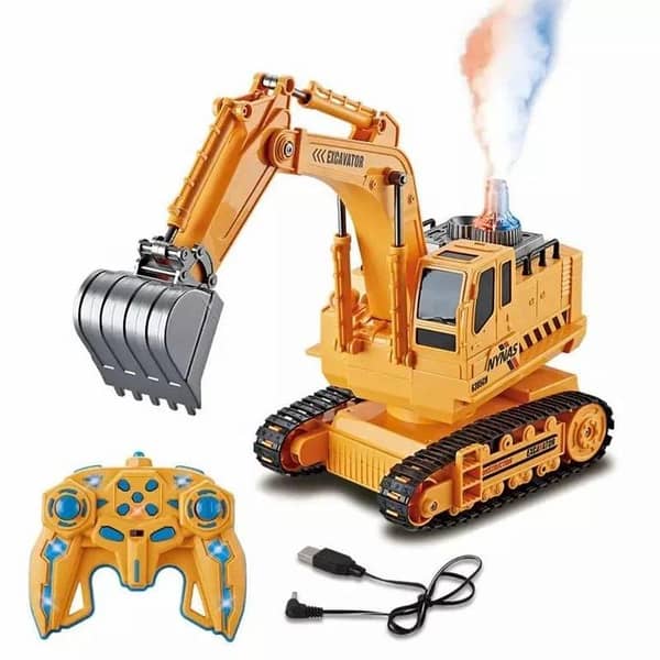 Big Size 2.4GHZ 11 Channel Functional RC Excavator with Smoke Effect RC Remote Control Construction Tractor with Lights & Sound