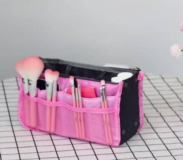 Purse Organizer Insert for Handbags – Make Up Bag Pouch, Light Pink