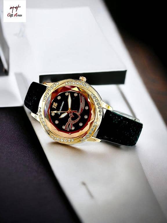 Verdrobe Fancy Decent Gold-Contrast Round Dial Watch for Women and Girls