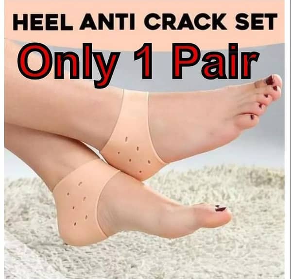 1 Pair Silicone Gel Heel Pad Socks for Pain Relief and Crack Prevention