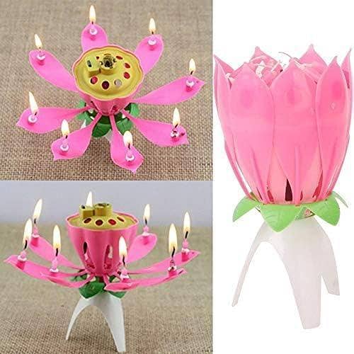 Flower Birthday Candle Set, Unscented (8 Pink Plastic Flame Candles)