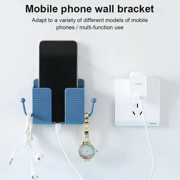 Wall Mounted Storage Box for Mobile Phone, Remote Control, and Plug Organizer