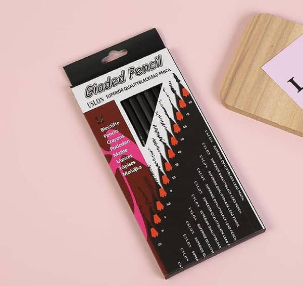 Pack of 12 USLON Graded Graphite Sketch Pencils for Drawing and Drafting
