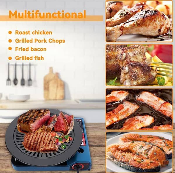 Non-stick Smokeless Indoor Grill Pan 12.6in for Stove Tops – Barbecue Griddle