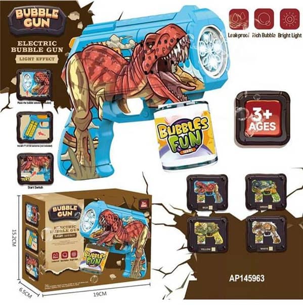 Dinosaur Electric Bubble Gun