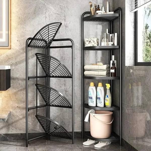 Bathroom installation free, multi-storey cosmetics and storage rack for triangle basin