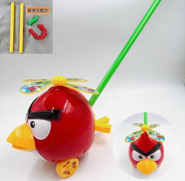 Educational Hand Push Angry Bird Toddler Music Toy for Baby