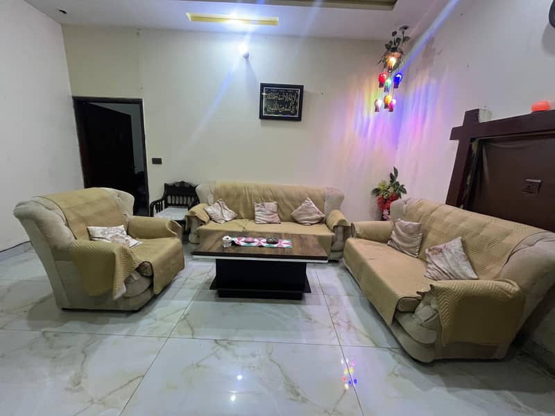 Sofa set with sofa covers table and cushions 0