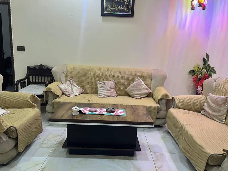 Sofa set with sofa covers table and cushions 3