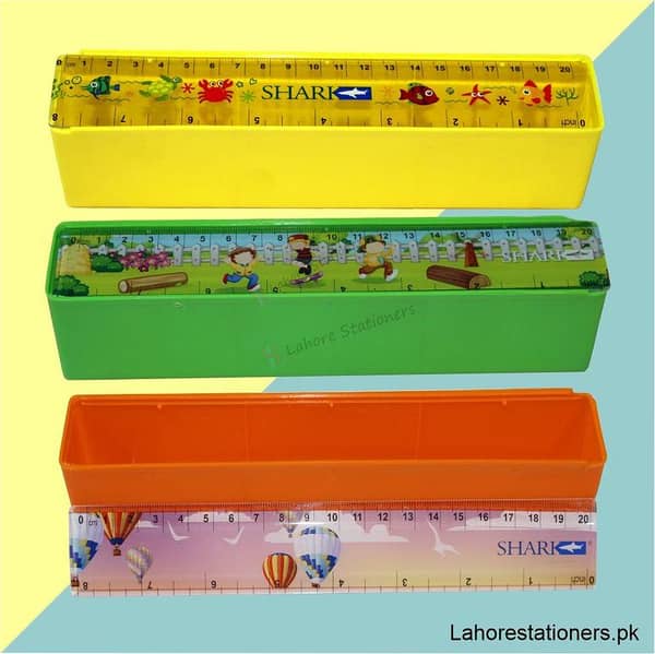 Shark Plastic Pencil Geometry Box - Shark Motif Pencil Case for School and Office