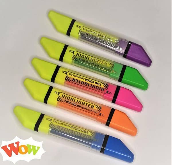 2 in 1 Classic Style Multi-Color Double-Ended Highlighter Marker Set