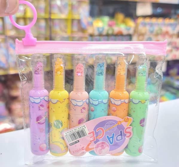 Unicorn Highlighter Marker Pen Set for Kids – 6 Multi-Coloured Fluorescent Highlighters